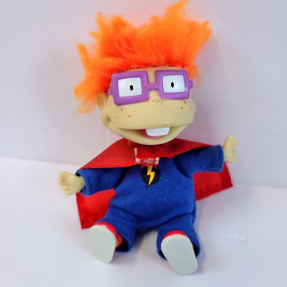 Vintage Rugrats Chuckie Finster Superhero 5" Plush 1997 Figure Kids Viacom
